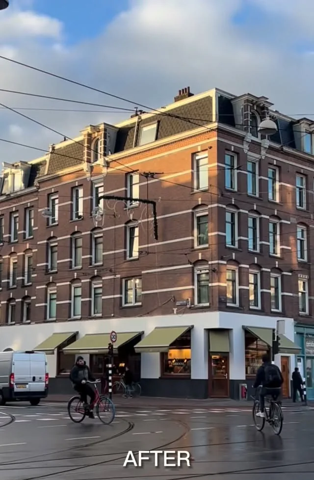 De gevel op de hoek van de Ceintuurbaan en de Ferdinand Bolstraat